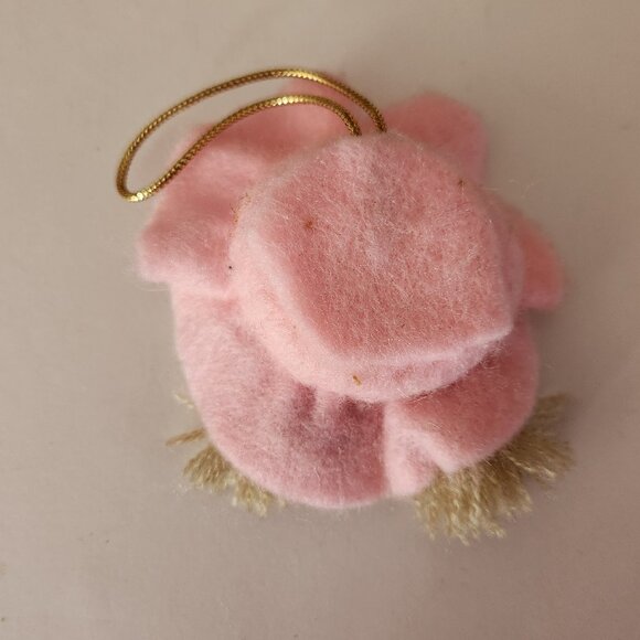 Vintage Felt and Yarn Christmas Ornament Girl with Hat and Braids - Picture 3 of 5